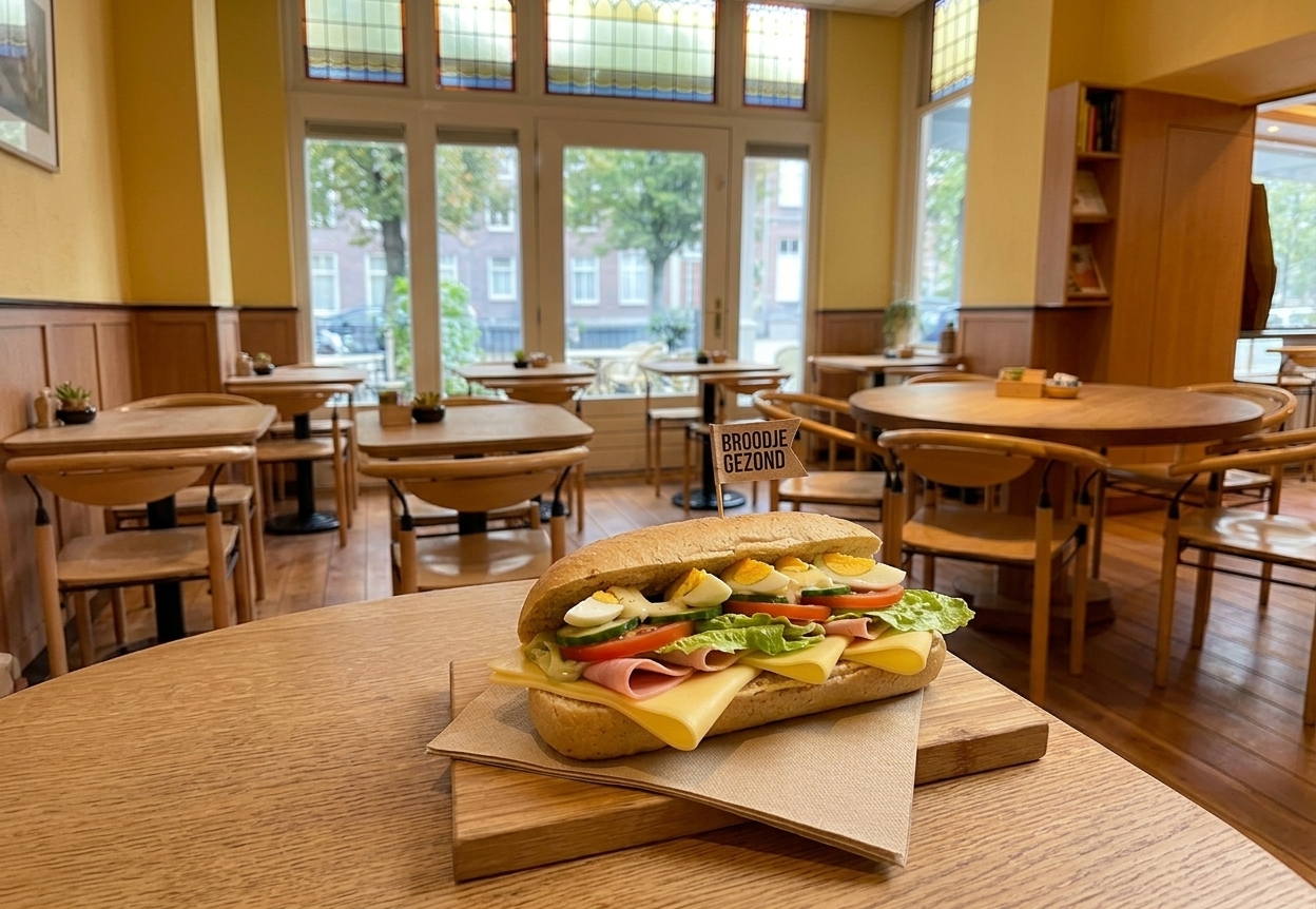 Belegd broodje in de lunchroom in Udenhout